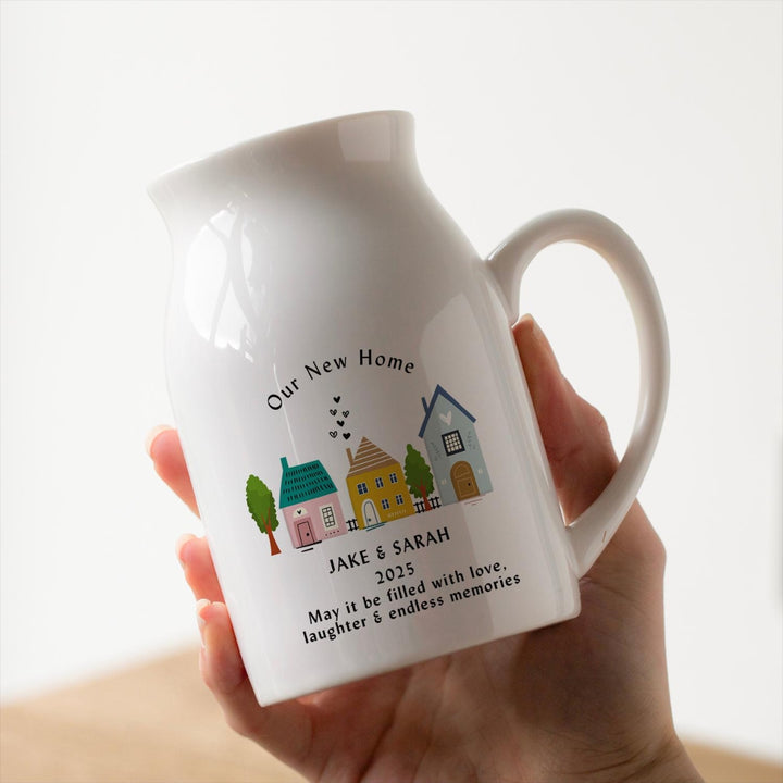 Colourful Houses Vase – Personalised New Home Keepsake Gift
