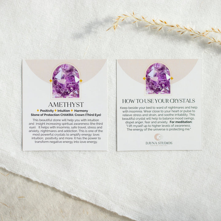 Amethyst Gemstone Bracelet 6mm - Djuna Studios