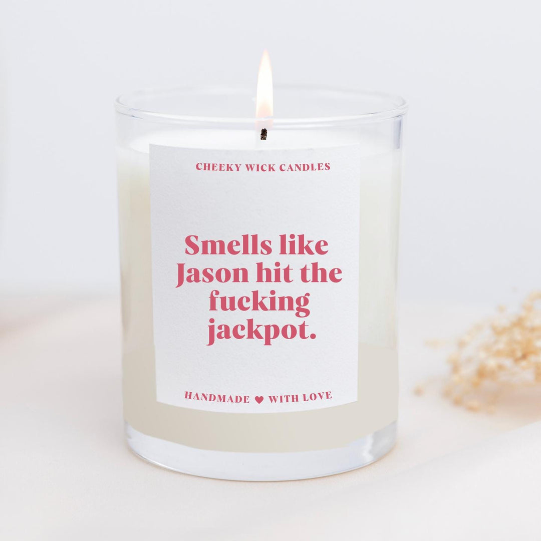 Personalised Hit The Jackpot Candle